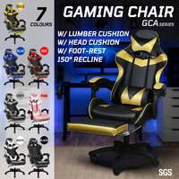 Gaming Chair Office Executive Racing Computer Recliner Footrest Seat PU Leather