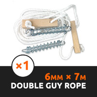 6MM Double Guy Rope W/ Trace Spring Wooden Runner 7M Tent Tarp Line Camping Cord