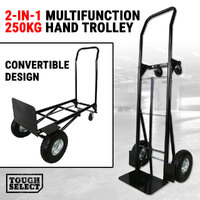 250KG Convertible Hand Truck Platform Trolley Cart PU Wheels Transport Courier