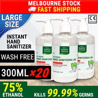 20 × 300ml Hand Sanitizer 75% Alcohol Sanitiser Gel Kill 99.99% of Germs Bacteri