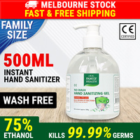 500ml Hand Sanitizer 75% Alcohol Sanitiser Gel Kill 99.99% of Germ Bacteria Pump