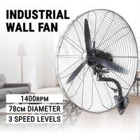 78CM Industrial Wall Fan Air Cooling 3 Speed Tilt Oscillating High Velocity