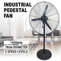 78CM Industrial Pedestal Fan Floor Air Cooling 3 Speed Tilt Oscillating