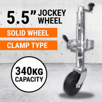 5.5'' Jockey Wheel Solid Wheel 340KG Clamp Type Caravan Camper Boat Trailer