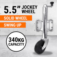 5.5'' Jockey Wheel Solid Wheel 340KG Swing Up Caravan Camper Boat Trailer