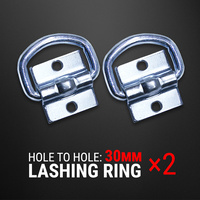 2 Pcs Lashing D Ring Zinc Plated Tie Down Anchor Trailer UTE 4WD