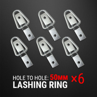 6PCS Lashing D Ring Zinc Plated Tie Down Anchor Point Toolbox UTE 4WD Trailer