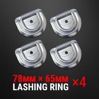 4PCS Lashing D Ring Zinc Plated Rope Ring Tie Down Anchor UTE ATV Truck Trailer