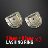 2PCS Lashing D Ring Tie Down Zinc Plated Rope Strap Anchor Trailer UTE ATV Truck