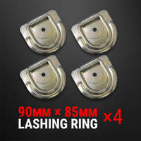 4PCS Lashing D Ring Tie Down Zinc Plated Rope Strap Anchor ATV Truck Trailer UTE