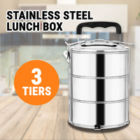 3 Tiers Stainless Steel Lunch Box Portable Food Container Bento Picnic Mental