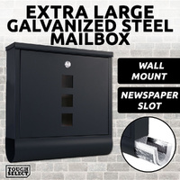 MailBox Galvanised Steel Extra Large Wall Mount Newspaper Post Letter Mail Box