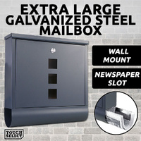 MailBox Galvanised Steel Extra Large Wall Mount Post Letter Letterbox Lockable
