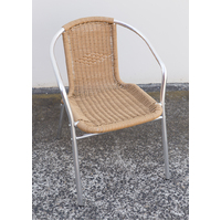 Aluminium Chair Wicker Bar Cafe Chair Stackable Seater Sitting Outdoor Indoor