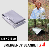 4x Emergency Survival Blanket Space Camping Rescue Shelter First Aid Waterproof