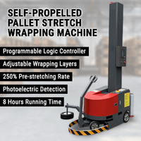 Self-Propelled Pallet Wrapper Auto Wrap Machine Mobile Stretch Packaging Robot