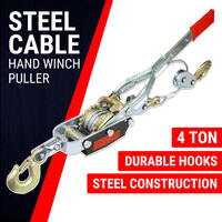 4 Ton Hand Winch Puller Hooks 4x4 4WD Trailer Truck Come-along Hoist Car Tow