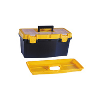 Tool Box Plastic 19&quot; w/ 6 Compartments 14 Pcs, Storage Organiser Case Organizer