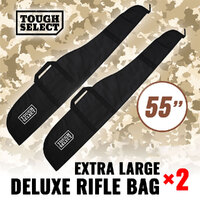 2x Deluxe Rifle Bag Extra Large Gun Fabric Cover Foam Padded Shotgun Case Black