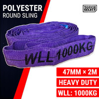 1Ton x 2M Polyester Round Lifting Sling Rigging Hoist AS 4497 Test Certificate