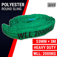 2Ton x 3M Polyester Round Lifting Sling Rigging Hoist AS 4497 Test Certificate