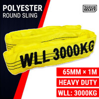 3Ton x 1M Polyester Round Lifting Sling Rigging Hoist AS 4497 Test Certificate