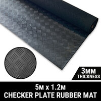 Rubber Mat Checker Plate 5Mx1.2Mx3MM Ute Van Tray Liner Floor Protect Non-Slip