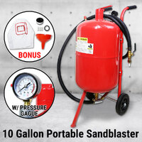 10 Gallon Portable Sandblaster 125PSI Abrasive Air Soda Sand Blaster Gun