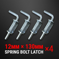 4× Spring Bolt Latch Catch Zinc Plate Trailer Track Float Railing UTE Tail Gate