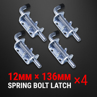 4× Spring Bolt Latch Catch Zinc Plate Trailer Track Float Railing Tail Gate UTE