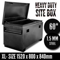 60&quot; Jobsite Tough Box, Site Box Heavy Duty Tool Box Case Chest Storage, Toolbox