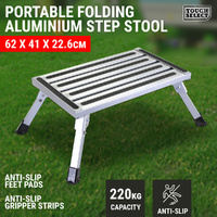Folding Aluminium Step Stool 220kg Caravan Camping Portable Ladder RV Trailer