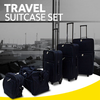 FACTORY SECONDS, Travel Suitcase Set Pullable Handle 3 Luggages & 2 Travel Bags