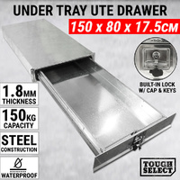 Under Tray Tool Box Trundle Drawer 1500mm Galvanised Steel UTE Undertray Toolbox