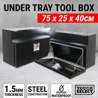 Steel Under Tray Tool Box Pair Ute Toolbox Truck Undertray Underbody 750MM Black
