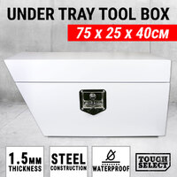 Under Tray Tool Box Left Ute White Steel Toolbox Truck Undertray Underbody