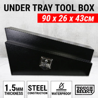 Steel Undertray Toolbox 900MM Ute Under Tray Tool Box Truck Underbody Left Black