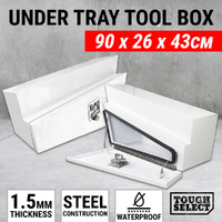 Steel Undertray Ute Toolbox 900MM Under Tray Tool Box Underbody Pair Set White
