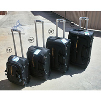4 x Suitcase, Luggage Set 4 Sizes, Travel Luggage with Zipper Lock, Black Brown