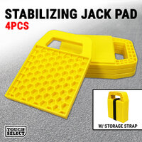 4x RV Stabilizing Jack Pads W/ Handle Caravan Stabilizer Leg Support Camp Blocks