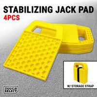 4x RV Stabilizing Jack Pads W/ Handle Caravan Stabilizer Leg Support Camp Blocks