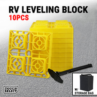10x RV Leveling Blocks W/ Storage Bag Interlock Jack Pads Trailer Camper Leveler