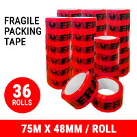 36 Rolls Fragile Tape Packing Packaging Sticky 48MM x 75M Adhesive Sealing