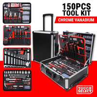 150PCS Tool Kit Trolley Set Case Mechanics Box Toolbox Portable Hand DIY Craft