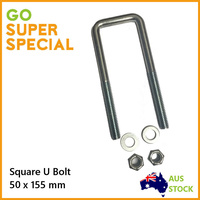 Square U Bolt 50 x 155mm Ubolt Tie Down Zinc Plated Hanger Marine Trailer