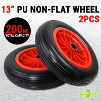 2x 13" PU Solid Wheel Non-flat 200KG Tire Tyre 4.00-6 Cart Hand Trolley Truck