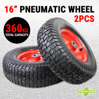 2x 16&quot; Pneumatic Wheel Tire Tyre 360KG Cart 6.50-8 Wheelbarrow Hand Trolley