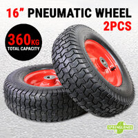 2x 16" Pneumatic Wheel Tire Tyre 360KG Cart 6.50-8 Wheelbarrow Hand Trolley