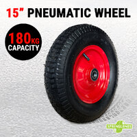 15" Pneumatic Wheel Tire Tyre 180KG Cart 4.50-8 Hand Trolley Wheelbarrow Wagon