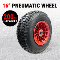 16" Pneumatic Wheel Tire Tyre 200KG Cart 6.50-8 Hand Trolley Wheelbarrow Wagon